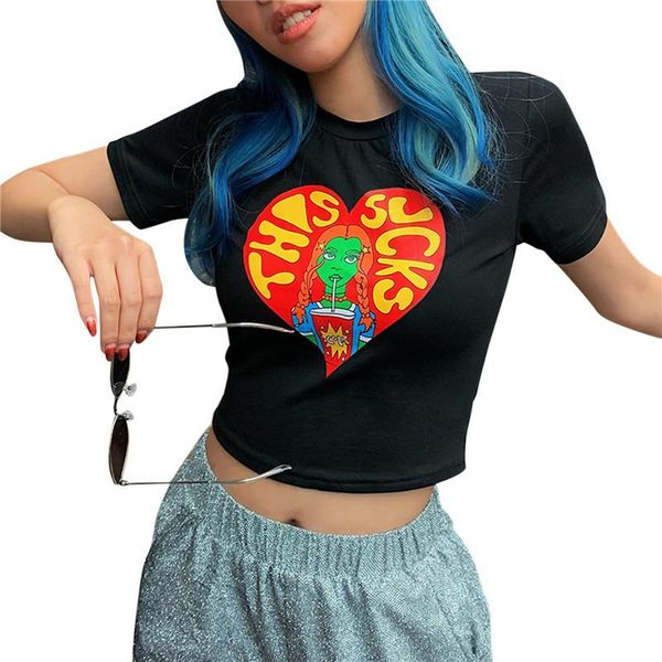 women's t-shirt y2k cartoon round neck print fashiopn short sleeve crewneck slim fit crop harajuku open navel, White
women's t-shirt y2k cartoon round neck print fashiopn short sleeve crewneck slim fit crop harajuku open navel, White