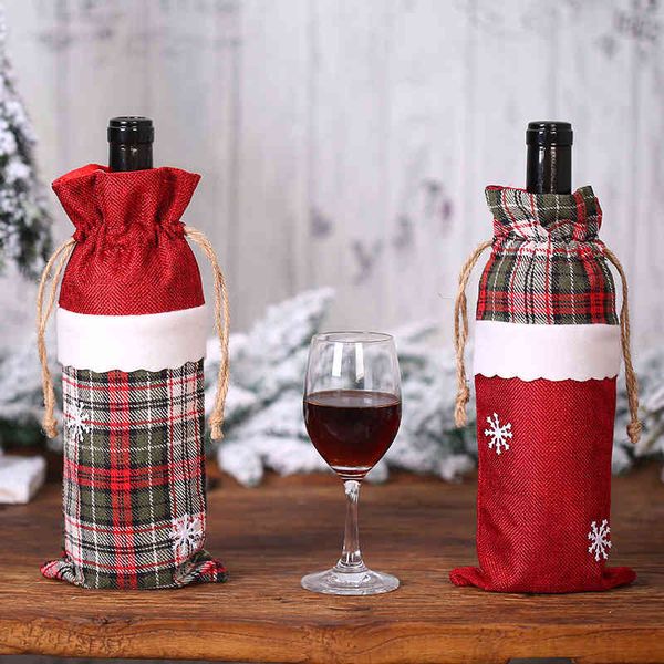 new christmas decorations lattice bottle bag gift table dressing supplies linen snowflake red set
new christmas decorations lattice bottle bag gift table dressing supplies linen snowflake red set