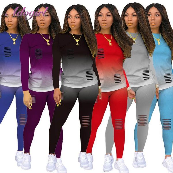 women's tracksuits women workout two piece sets gradient printed long sleeve crop t-shirt jogger hole hollow pants suit outfit sport t, Gray
women's tracksuits women workout two piece sets gradient printed long sleeve crop t-shirt jogger hole hollow pants suit outfit sport t, Gray