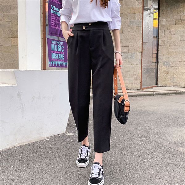 plus size vintage solid women slender loose ol ankle length pants high waist chic slim casual harem 210421, Black;white
plus size vintage solid women slender loose ol ankle length pants high waist chic slim casual harem 210421, Black;white