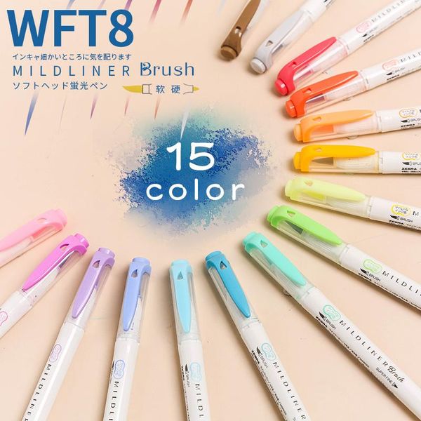 japan zebra wft8 double-headed highlighter soft brush watercolor pen mildliner light color engli highlighters, Black;red
japan zebra wft8 double-headed highlighter soft brush watercolor pen mildliner light color engli highlighters, Black;red