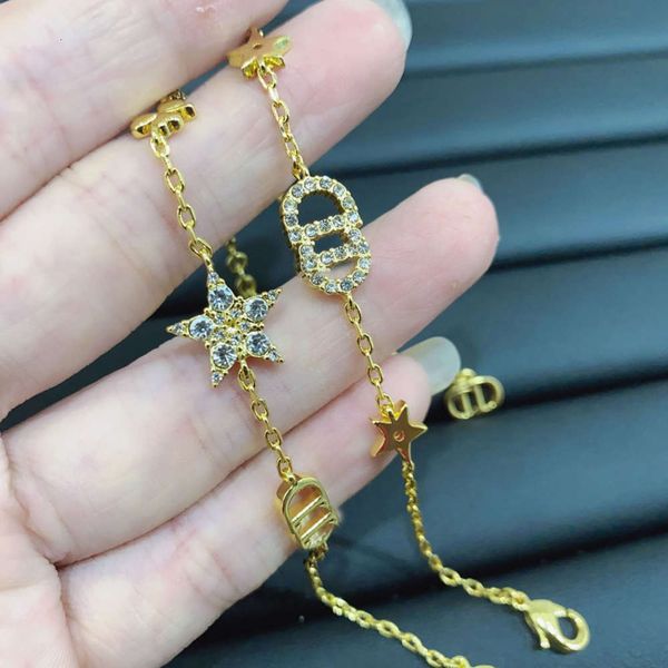 d family / dijia women's simple net red classic two piece five pointed star lady gold letter bracelet women, Black
d family / dijia women's simple net red classic two piece five pointed star lady gold letter bracelet women, Black