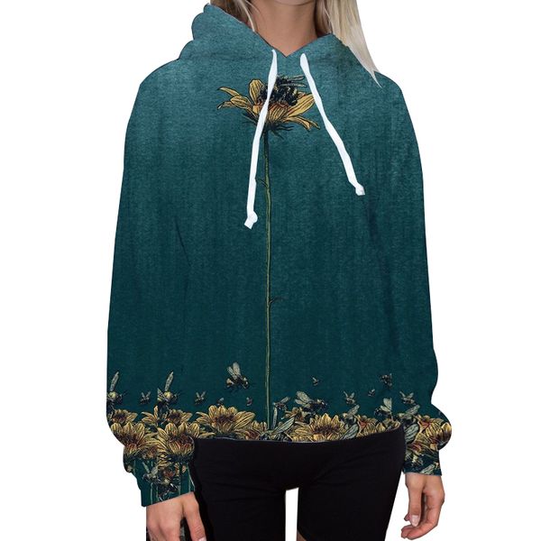 hoodie autumn casual round neck bee print loose and comfortable long sleeve cute women's plus size, Black
hoodie autumn casual round neck bee print loose and comfortable long sleeve cute women's plus size, Black