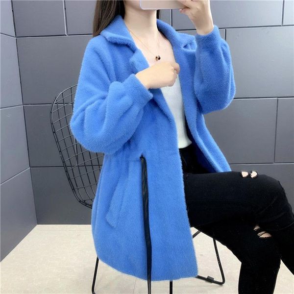 women's knits & tees women 2021 autumn winter warm belt sweater korean elegant loose imitation mink velvet cardigan knitted r27, White
women's knits & tees women 2021 autumn winter warm belt sweater korean elegant loose imitation mink velvet cardigan knitted r27, White