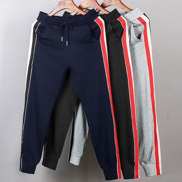 high version fog trend side wide webbing stripe pure cotton guard sports and leisure men's legged long pants trendy, Black
high version fog trend side wide webbing stripe pure cotton guard sports and leisure men's legged long pants trendy, Black