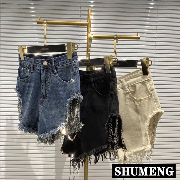 women's jeans ins super fire 2021 summer retro edge metal chain design pants denim shorts women cool street fashion, Blue
women's jeans ins super fire 2021 summer retro edge metal chain design pants denim shorts women cool street fashion, Blue