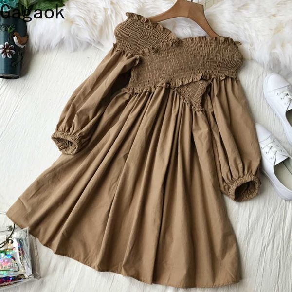 women streetwear dress spring autumn solid v-neck half lantern sleeve loose wild chic female fashion dresses 210531, Black;gray
women streetwear dress spring autumn solid v-neck half lantern sleeve loose wild chic female fashion dresses 210531, Black;gray