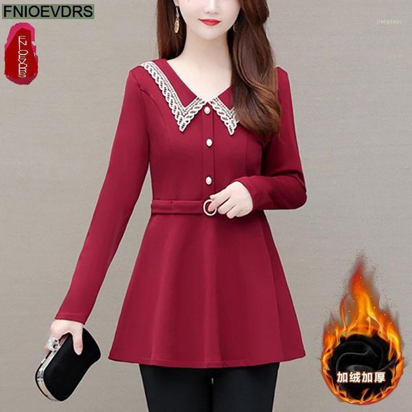 women's blouses & shirts l-5xl 2021 women elegant office lady velvet warm vintage loose peplum patchwork white lace long tunic basic b
women's blouses & shirts l-5xl 2021 women elegant office lady velvet warm vintage loose peplum patchwork white lace long tunic basic b