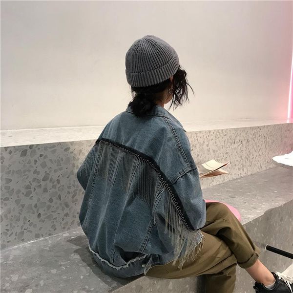 women's jackets denim women bf harajuku loose jacket hip hop tassel single breasted jean fashion retro outwear, Black;brown
women's jackets denim women bf harajuku loose jacket hip hop tassel single breasted jean fashion retro outwear, Black;brown