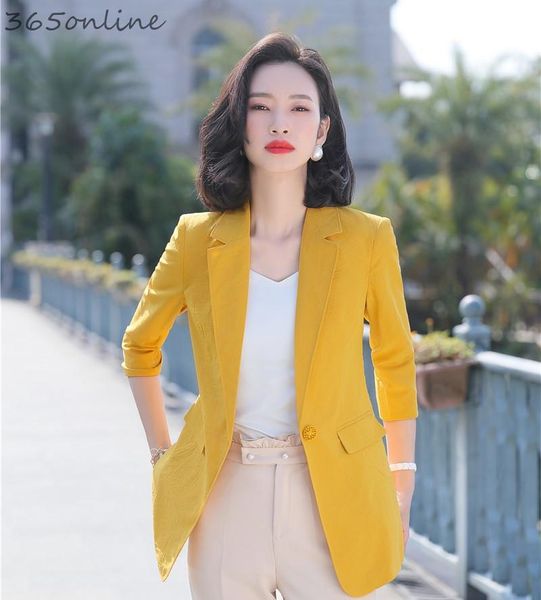 women's suits & blazers fashion styles elegant yellow half sleeve jackets coat for women business work wear spring summer ol blaser, White;black
women's suits & blazers fashion styles elegant yellow half sleeve jackets coat for women business work wear spring summer ol blaser, White;black