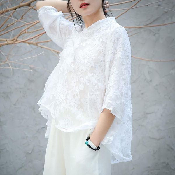 nagodo white lace chinese blouse 2021 summer embroidery loose traditional shirt zen tea clothes ethnic clothing, Red
nagodo white lace chinese blouse 2021 summer embroidery loose traditional shirt zen tea clothes ethnic clothing, Red