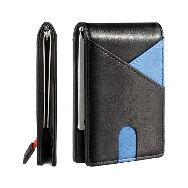 the wallet selling men's leather color matching wallet magnetic metal cowhide multifunctional wallet, Black
the wallet selling men's leather color matching wallet magnetic metal cowhide multifunctional wallet, Black