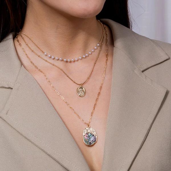 pendant necklaces minar fashion natural abalone shell for women 2021 gold color linked small circle chain pearl coin chokers necklace, Silver
pendant necklaces minar fashion natural abalone shell for women 2021 gold color linked small circle chain pearl coin chokers necklace, Silver