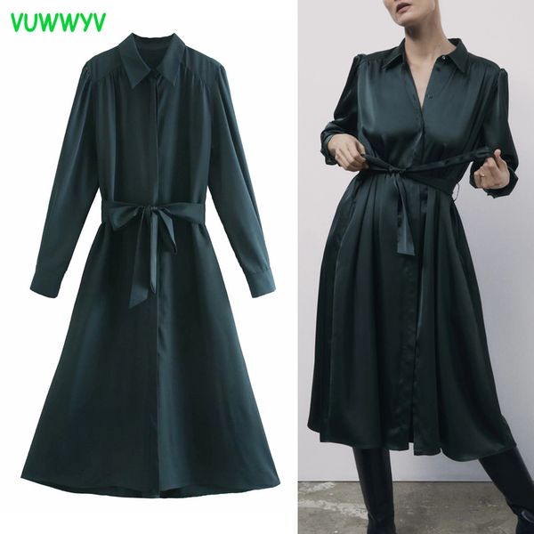 green satin shirt dress women vintage office midi woman spring long sleeve going out belt buttons ladies es 210430, Black;gray
green satin shirt dress women vintage office midi woman spring long sleeve going out belt buttons ladies es 210430, Black;gray