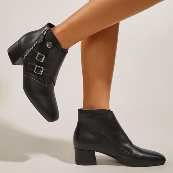 boots sarairis fashion zipper solid square heel concise women shoes great quality modern comfy office lady, Black
boots sarairis fashion zipper solid square heel concise women shoes great quality modern comfy office lady, Black