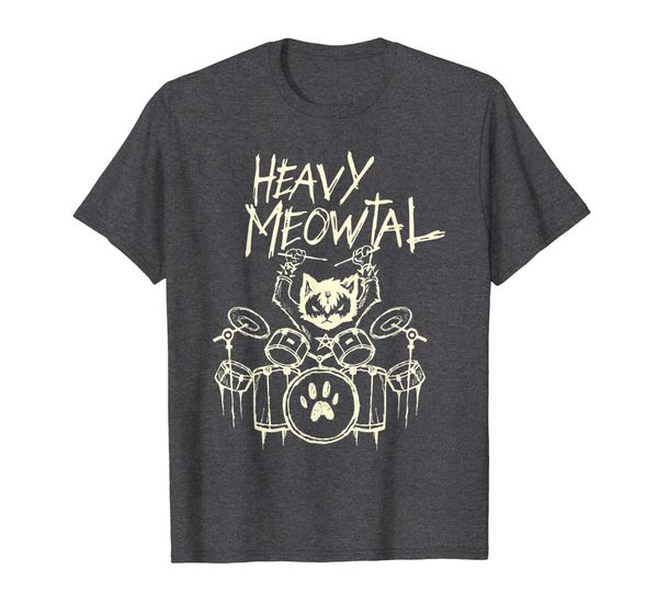 heavy metal headbanger gift drummer cat playing drum meowtal t-shirt, White;black
heavy metal headbanger gift drummer cat playing drum meowtal t-shirt, White;black