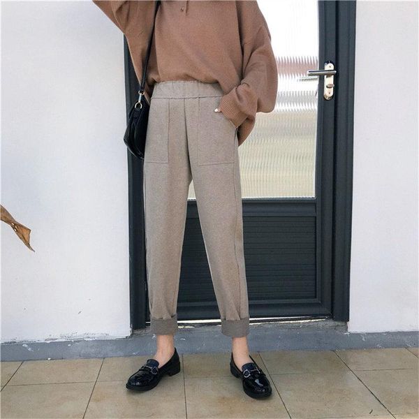 women's pants & capris alien kitty 2021 loose straight woolen casual high waist plus size autumn chic women fashion warm trousers, Black;white
women's pants & capris alien kitty 2021 loose straight woolen casual high waist plus size autumn chic women fashion warm trousers, Black;white