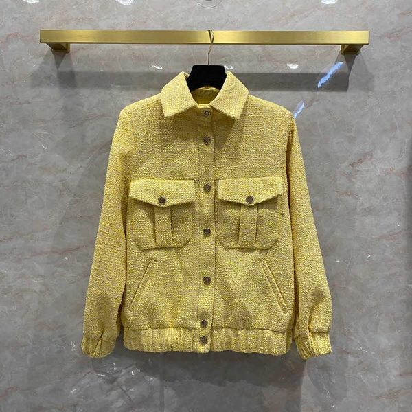 women's jackets europe autumn spring tweed fashion designer pockets coat c698, Black;brown
women's jackets europe autumn spring tweed fashion designer pockets coat c698, Black;brown