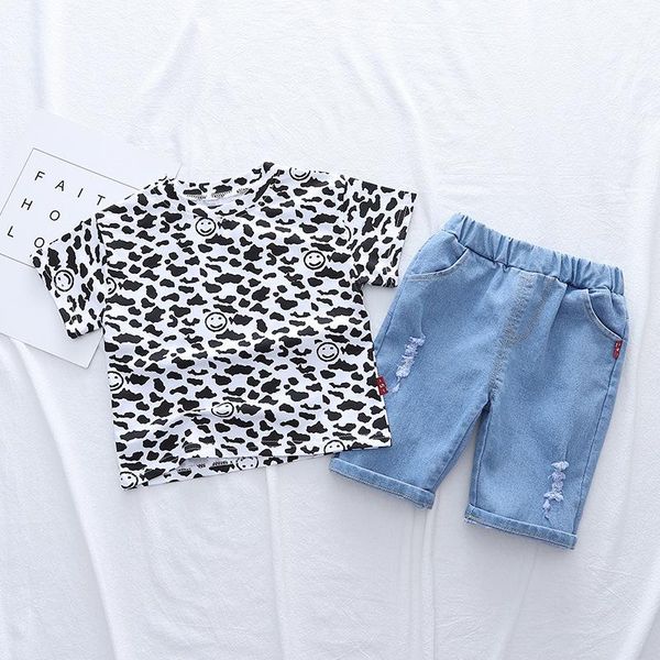 clothing sets summer baby boys casual toddler girls leopard print shirt +ripped jeans 2-piece infant kids fashion clothes, White
clothing sets summer baby boys casual toddler girls leopard print shirt +ripped jeans 2-piece infant kids fashion clothes, White