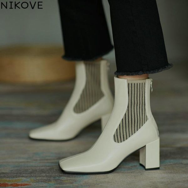 boots nikove 2021 square toe zipper ankle autumn winter high heel women shoes cow leather knitting short size 34-40, Black
boots nikove 2021 square toe zipper ankle autumn winter high heel women shoes cow leather knitting short size 34-40, Black
