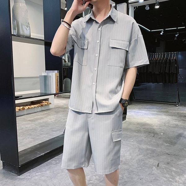 men's tracksuits -3xl tracksuit men sets 2021 summer casual streetwear striped shirt and shorts set sportswear clothing xxxl, Gray
men's tracksuits -3xl tracksuit men sets 2021 summer casual streetwear striped shirt and shorts set sportswear clothing xxxl, Gray