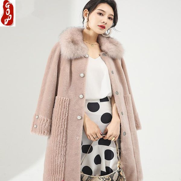 women's fur & faux real coat female winter natural collar jacket women 2021 korean vintage sheep shearing hiver 19602, Black
women's fur & faux real coat female winter natural collar jacket women 2021 korean vintage sheep shearing hiver 19602, Black