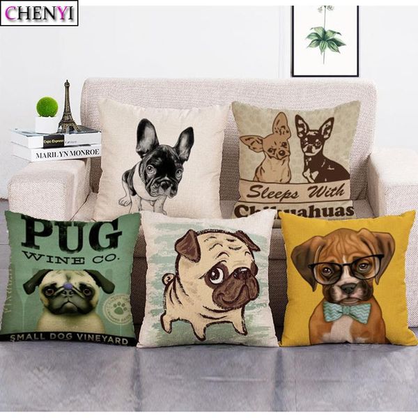 cushion/decorative pillow animal cute dog pug print linen cushion cover decorative case for chair sofa home decor throw pillows 45x45cm
cushion/decorative pillow animal cute dog pug print linen cushion cover decorative case for chair sofa home decor throw pillows 45x45cm