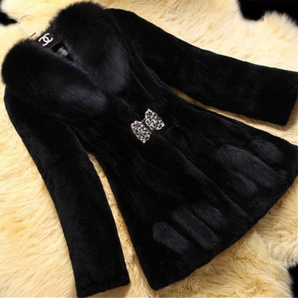women's fur & faux autumn winter imitation coat female long sleeved warm thick elegant outerwear plus size s-5xl cc726 3stf, Black
women's fur & faux autumn winter imitation coat female long sleeved warm thick elegant outerwear plus size s-5xl cc726 3stf, Black