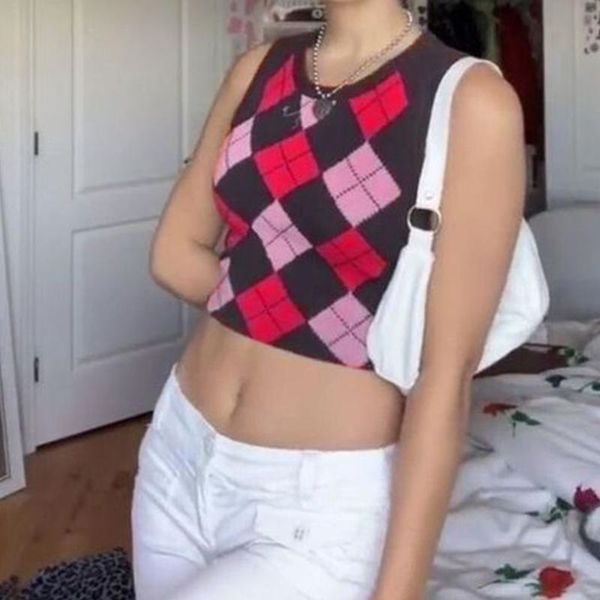 women's tanks & camis argyle plaid knitted sweater vest female streetwear preppy style korean clothes striped v neck tank y2k knitwear, White
women's tanks & camis argyle plaid knitted sweater vest female streetwear preppy style korean clothes striped v neck tank y2k knitwear, White
