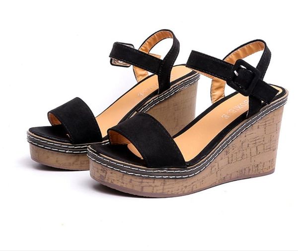 women summer platform sandals female fish mouth high heels wedge shoes lady buckle slope 9cm sandalias mujer wedges, Black
women summer platform sandals female fish mouth high heels wedge shoes lady buckle slope 9cm sandalias mujer wedges, Black