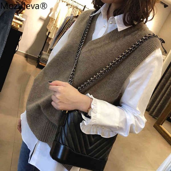 v neck girl pullover vest sweater autumn winter short knitted women sleeveles warm casual oversize 210427, Black;white
v neck girl pullover vest sweater autumn winter short knitted women sleeveles warm casual oversize 210427, Black;white
