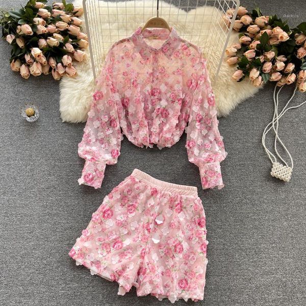women's tracksuits sweet chiffon 3d flower two piece set women long sleeve shirt blouse + elastic waist shorts sets fashion casual pan, Gray
women's tracksuits sweet chiffon 3d flower two piece set women long sleeve shirt blouse + elastic waist shorts sets fashion casual pan, Gray