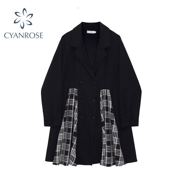 vintage double breasted blazer dress women long sleeve autumn winter korean elegant casual plaid female a line midi dress 210417, Black;gray
vintage double breasted blazer dress women long sleeve autumn winter korean elegant casual plaid female a line midi dress 210417, Black;gray