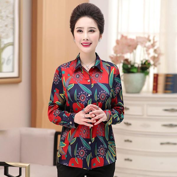 women flowers blouses casual silk blouse autumn spring loose long sleeve basic satin shirt women's & shirts, White
women flowers blouses casual silk blouse autumn spring loose long sleeve basic satin shirt women's & shirts, White