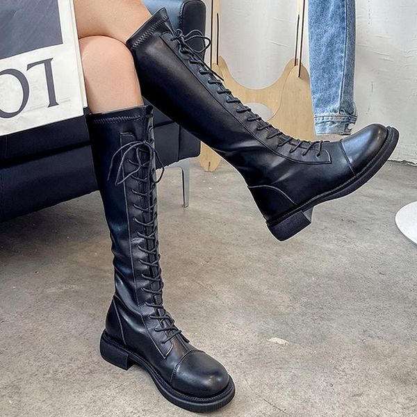 boots 2021 autumn round head fashtion women's casual lace-up square heel platfrom hgih tube zipper motorcycle, Black
boots 2021 autumn round head fashtion women's casual lace-up square heel platfrom hgih tube zipper motorcycle, Black