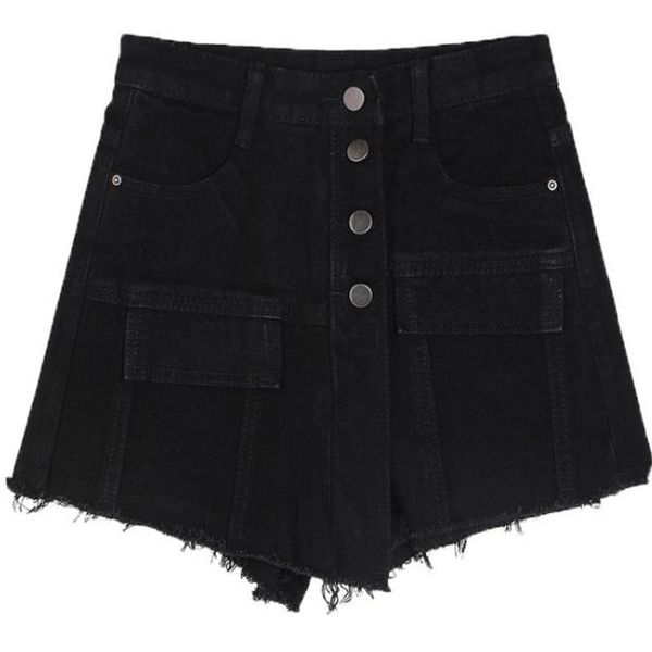 street style irregular skirt shorts women jeans black korean steetwear short feminino summer loose buttons denim women's, White;black
street style irregular skirt shorts women jeans black korean steetwear short feminino summer loose buttons denim women's, White;black
