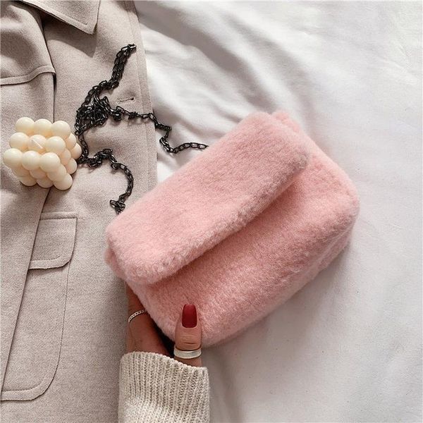 evening bags chain hairy girl bag in autumn and winter 2021
