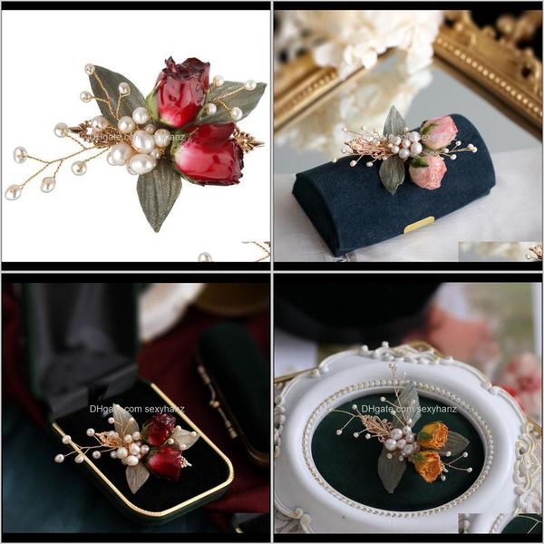 clips & barrettes jewelry drop delivery 2021 womens network mori retro preserved fresh flower rose red year hair accessories headdress edge, Golden;silver
clips & barrettes jewelry drop delivery 2021 womens network mori retro preserved fresh flower rose red year hair accessories headdress edge, Golden;silver