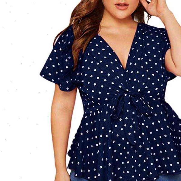 35 womens blouses and plus size shirt v neck short sleeve polka dot knot blouse, White 
35 womens blouses and plus size shirt v neck short sleeve polka dot knot blouse, White
