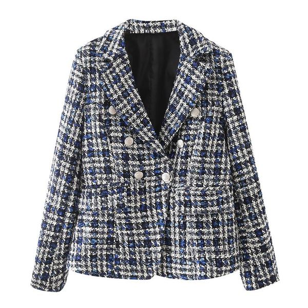 women's suits & blazers 2021 autumn fashionable small fragrance style short suit straight casual jacket, White;black
women's suits & blazers 2021 autumn fashionable small fragrance style short suit straight casual jacket, White;black