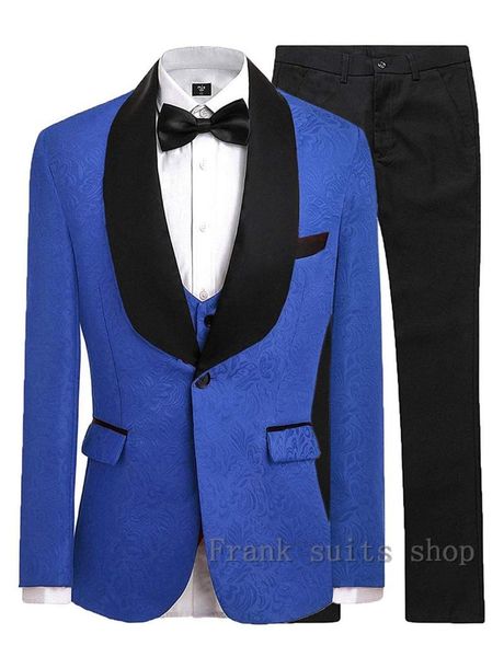 men suits design royal blue jacquard suit shawl lapel tuxedo formal groom blazer slim fit 3 piece for wedding men's & blazers, White;black
men suits design royal blue jacquard suit shawl lapel tuxedo formal groom blazer slim fit 3 piece for wedding men's & blazers, White;black