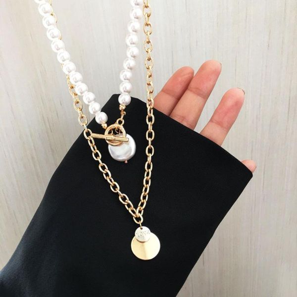pendant necklaces fashion temperament melting contracted pearl necklace women geometry double, Silver
pendant necklaces fashion temperament melting contracted pearl necklace women geometry double, Silver