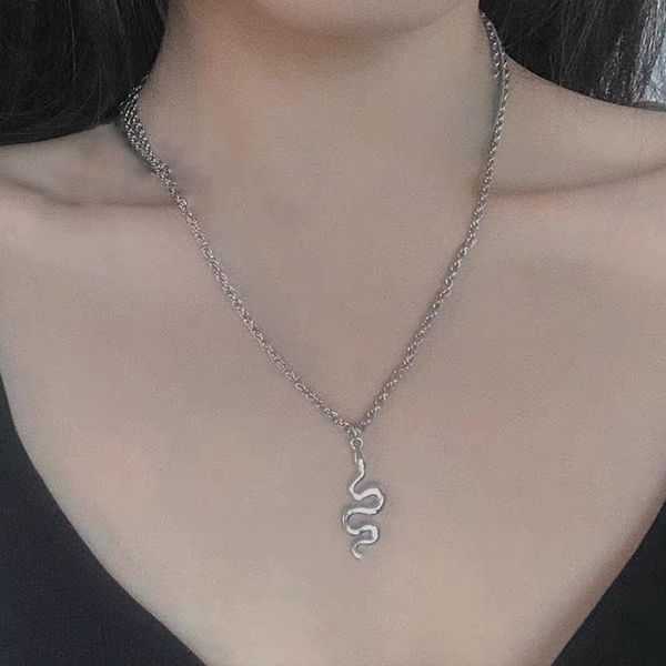 snake necklace dangle women pendant minimalist style stainless steel trendy female animal snak jewelry gift party necklaces, Silver
snake necklace dangle women pendant minimalist style stainless steel trendy female animal snak jewelry gift party necklaces, Silver