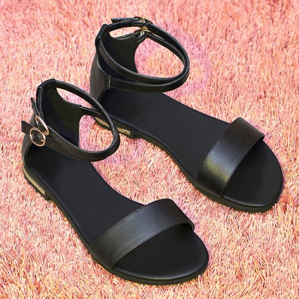 sandals plus size 34-46 genuine leather women shoes fashion flat cow summer buckle ladies ok85, Black
sandals plus size 34-46 genuine leather women shoes fashion flat cow summer buckle ladies ok85, Black