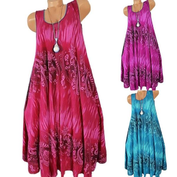 women summer floral print round neck sleeveless loose pleated plus tank dress casual dresses, Black;gray
women summer floral print round neck sleeveless loose pleated plus tank dress casual dresses, Black;gray