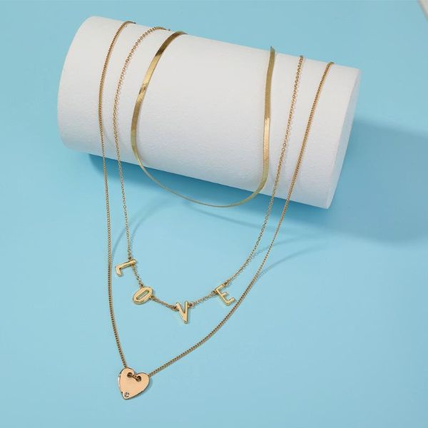 chains selling golden temperament letter love personality multi-layer women's retro simple metal necklace jewelry party gift, Silver
chains selling golden temperament letter love personality multi-layer women's retro simple metal necklace jewelry party gift, Silver