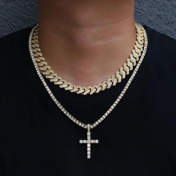 pendant necklaces iced out cross necklace men charm miami cuban chain set women hip hop tennis jewellery gift, Silver
pendant necklaces iced out cross necklace men charm miami cuban chain set women hip hop tennis jewellery gift, Silver