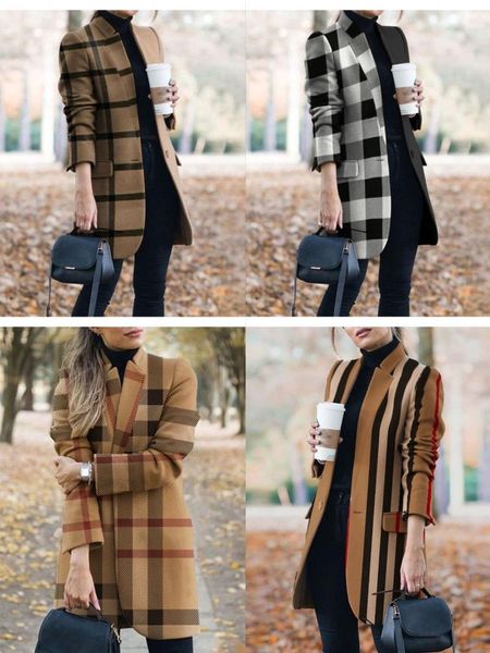 women's wool & blends autumn winter women checked jacket casual turn down collar plaid long coat female oversized thick warm woolen ove, Black
women's wool & blends autumn winter women checked jacket casual turn down collar plaid long coat female oversized thick warm woolen ove, Black