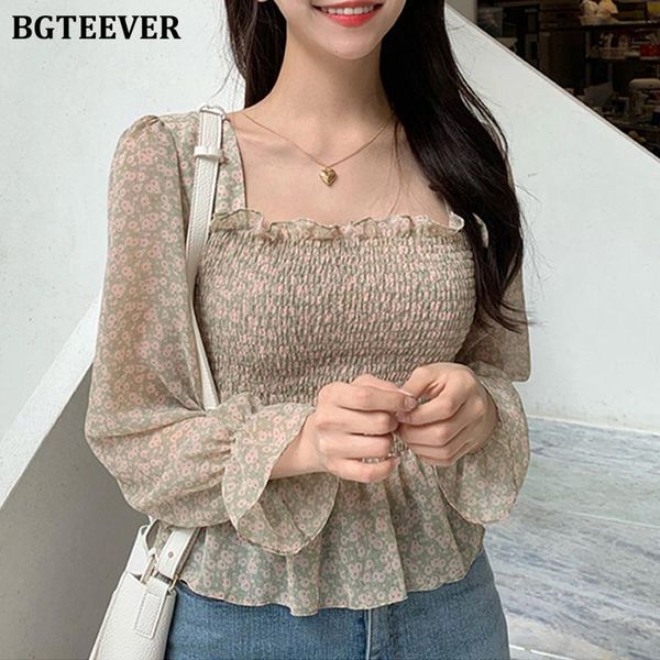 women's blouses & shirts bgteever elegant floral printed women chiffon 2021 summer casual square collar long sleeve elastic female, White
women's blouses & shirts bgteever elegant floral printed women chiffon 2021 summer casual square collar long sleeve elastic female, White
