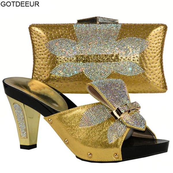 dress shoes gold color italian with matching bags set decorated rhinestone nigerian women wedding and bag party, Black
dress shoes gold color italian with matching bags set decorated rhinestone nigerian women wedding and bag party, Black